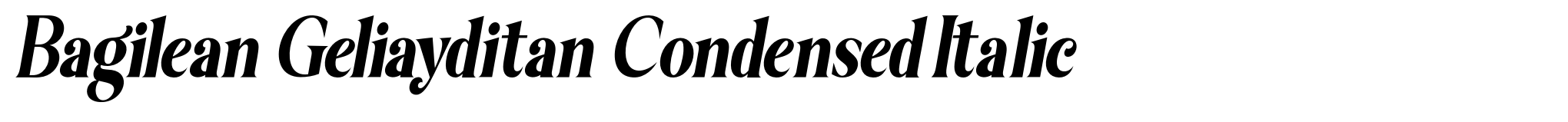 Bagilean Geliayditan Condensed Italic image